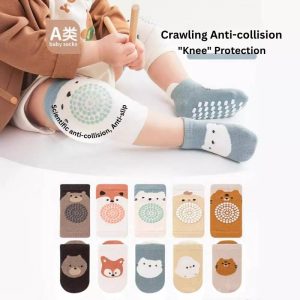 1.5 Year Kids Non-Slip Soft Floor Socks with Knee Pad