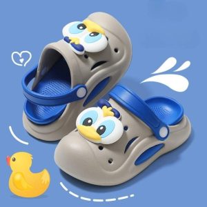 All-Season Kids Anti-slip Cartoon Clog Shoe - Gray Blue