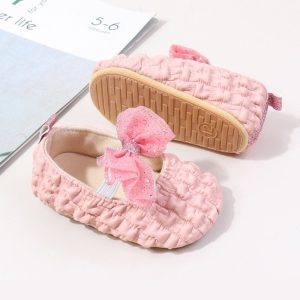 Fairy Bow Soft Newborn Baby Girls Shoe - Pink
