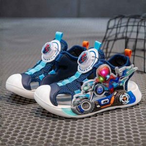 Kids Anti-Kick Spider-Man Lighting Sandal - Blue