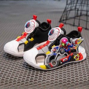 Kids Anti-Kick Spider-Man Lighting Sandal - Red