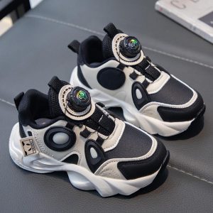 Kids Lightweight Retro Style Casual Shoe - Black