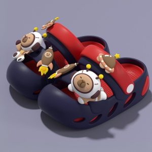 Kids Soft Non-Slip Cartoon Clog Shoe - Blue Red