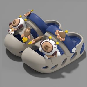 Kids Soft Non-Slip Cartoon Clog Shoe - Gray Blue