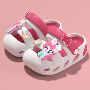 Little Princess Lightweight Non-Slip Soft Clog Shoe - Rose Red