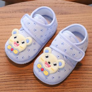 Newborn Babies Breathable Cartoon Soft Shoe - Blue