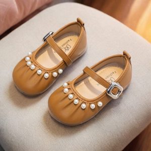 Spring Trend Soft Pearl Girls Dress Shoe - Brown