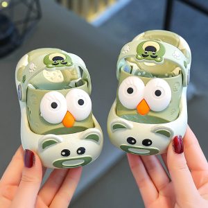 Trendy All-match Kids Cartoon Clog Shoe - Green