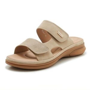 Classic Style Soft Wedge Sandal - Beige