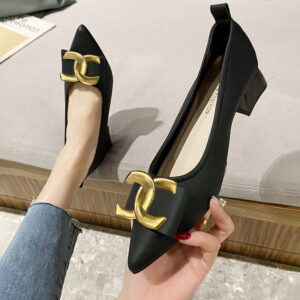 Elegant Pointed Toe Stylish Heel Pump Shoe - Black