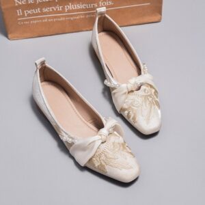 Festive Style Embossed Elegant Pump Shoe - Beige