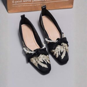 Festive Style Embossed Elegant Pump Shoe - Black