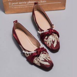 Festive Style Embossed Elegant Pump Shoe - Maroon