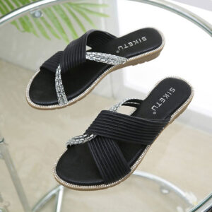 Foreign Trend Premium Soft Flat Sandal - Black