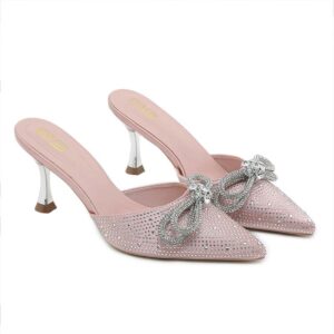 French Style Stonework Luxury High Heel - Pink