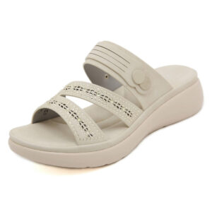 Lightweight Cozy Stone Work Sandal - Beige