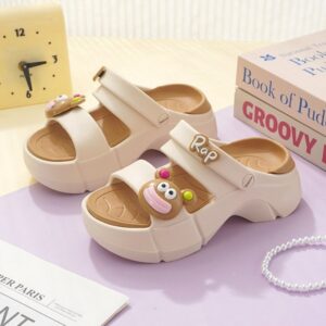 Summer Style Womens Cozy Platform Clog - Beige
