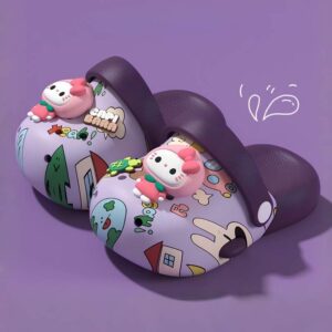 Summer Trendy Soft Printed Cartoon Clog Shoe - Purple