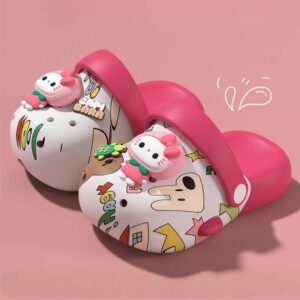 Summer Trendy Soft Printed Cartoon Clog Shoe - Rose Red