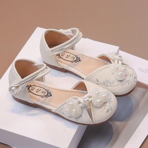 Chinese Ancient Style Girl Kids Dress Sandal - White