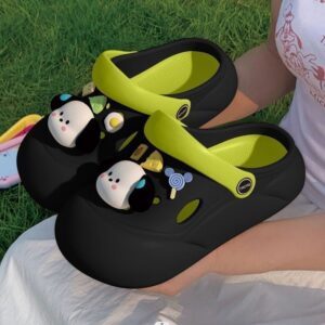 Korean Style Soft Womens Outdoor Clog - Black