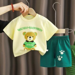 Spring Trend Kids Soft Cotton T-Shirt Pant Set - White