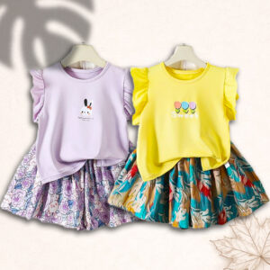 Girls Soft Summer Floral Pant Top Set - Mixed Color (2 Piece)
