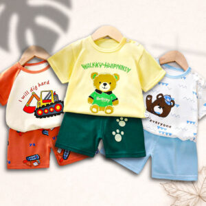 Spring Trend Kids Soft Cotton T-Shirt Pant Set - Mix Color (3 Piece)