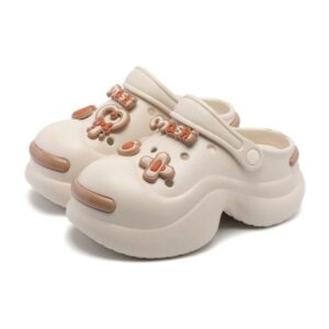 Korean Trend Soft Womens Platform Clog - Beige